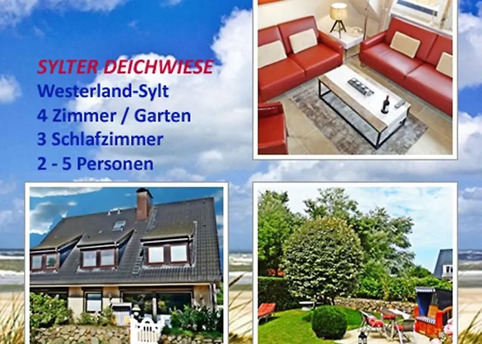 4-Zimmer-Ferienwohnung Deichwiese in Westerland / 3 Schlafzimmer / Garten / 2 - 5 Pers
