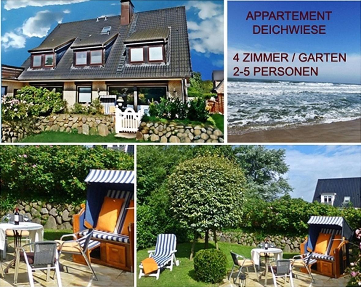 4-zimmer-ferienwohnung Deichwiese In / 3 Schlafzimmer / Garten / 2 - 5 Pers *